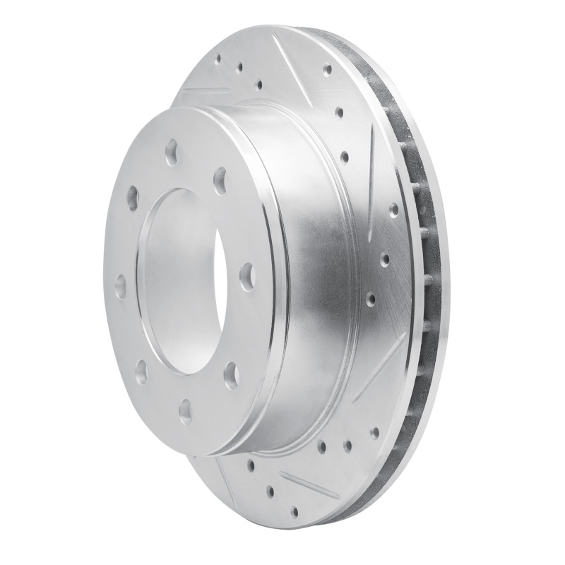 Chevrolet Express 3500 Brake Rotor (1) - Rear Right - R1 Concepts - Drilled & Slotted - Silver - `99-`25